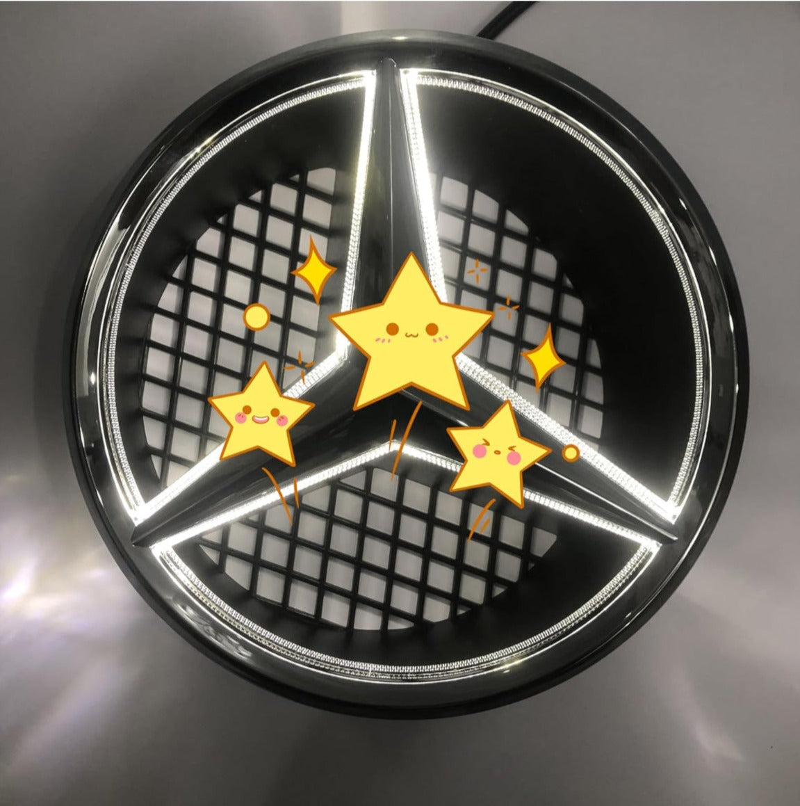 White LED Emblem Star DRL 08-13 W204 C Class 06-12 GLK 05-10 W245 B(18.5CM-204, White)