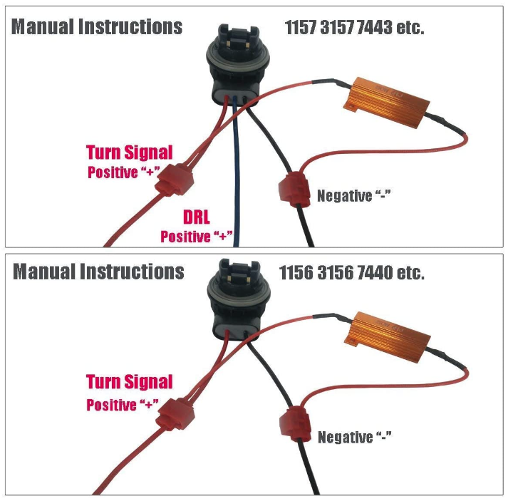 50W 6ohm Load Resistors for Fix LED Bulb Fast Hyper Flash Turn Signal Blink Error Code